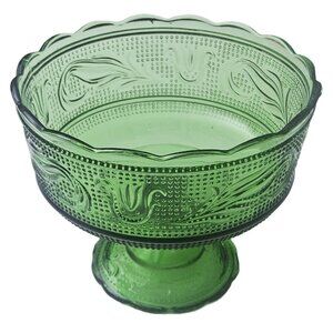 Vintage E.O. Brody Emerald Green Glass Candy Fruit Dish MCM 1960s USA